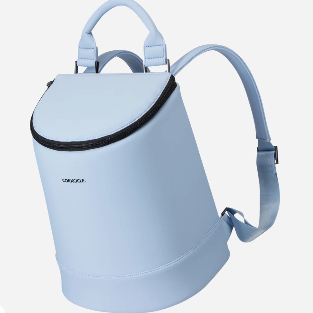NWT Corkcicle EOLA BUCKET COOLER  / WINE COOLER BAG in Periwinkle Blue Neoprene